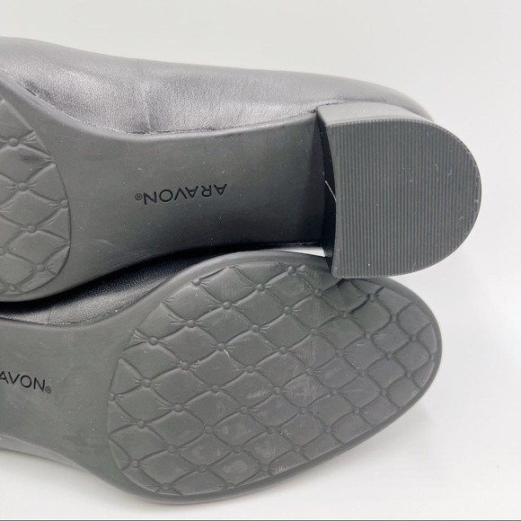 Aravon Womens Size 8 Black‎ Leather Pumps Heels Shoes Comfort Career Work Office - Picture 11 of 14